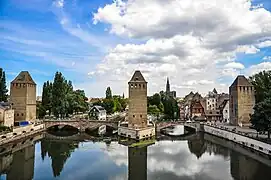 View of part of the Ponts Couverts and Petite France from the terrace