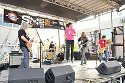 Sweet Apple live at Waterloo Records in Austin, Texas, March 19, 2010. From left, J Mascis, Mark Klein, John Petkovic, Dave Sweetapple and Tim Parnin.