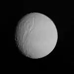 Tethys photographed by Voyager 1 from 1.2&nbsp;million km
