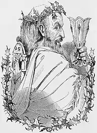 Engraving of Old Christmas or Father Christmas 1843