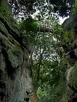 The Swiss Bridge from below, Hawkstone Park