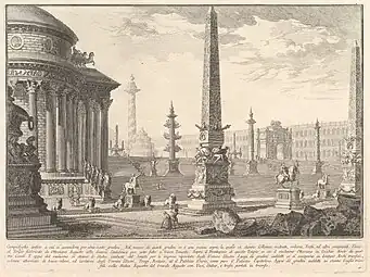 The ancient Capitol ascended by approximately one hundred steps . . .; by Giovanni Battista Piranesi; c.1750; etching; size of the entire sheet: 33.5 × 49.4&nbsp;cm; Metropolitan Museum of Art, New York City