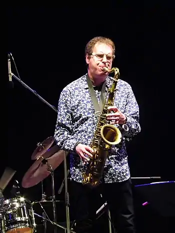 Theo Travis performing in Vicenza, 10 May 2005