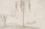 "A Gibbet on the River Thames", ca. 1790