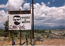 Image 3Tierra O Muerte – Land or Death. Some New Mexicans express dissatisfaction over land grant issues which date back to the Mexican War. (from History of New Mexico)