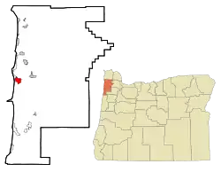 Location of Netarts, Oregon