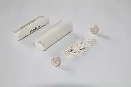 Disassembled smoking pipe filter. 9&nbsp;mm meerschaum.