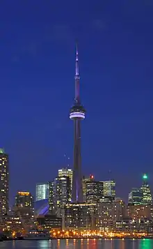 Image 2The CN Tower, located in downtown Toronto, Ontario, Canada, is a communications and observation tower standing 553.3 metres (1,815 ft) tall.