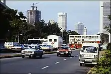 Image 13Traffic in Singapore, 1981. Prior to the introduction of the Certificate of Entitlement (COE) in 1990, vehicles per capita in Singapore was the highest in ASEAN. (from History of Singapore)