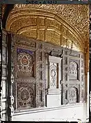 True-colour photograph titled ‘Interior decoration of the western door of the Darbar Sahib’, taken on 15 January 1914 by Stéphane Passet