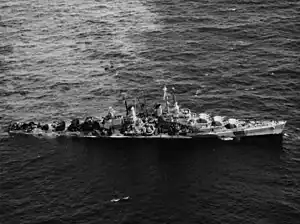 USS Reno (CL-96) two days after being torpedoed