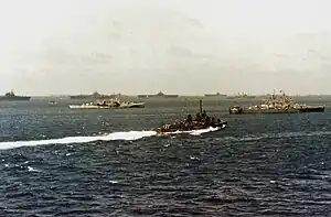 USS Shannon (DM-25) in Ulithi Atoll in March 1945