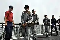US Coast Guard directs Royal Brunei Navy personnel aboard USS&nbsp;Crommelin&nbsp;(FFG-37) during CARAT 2009.