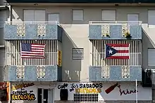 Image 14US and Puerto Rico flags on a building in Puerto Rico (from Culture of Puerto Rico)