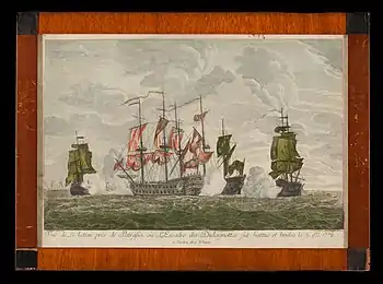 Image 76Painting from 1772 depicting British and French sailors at battle with Dulcignottes (Ulcinj pirates). These pirates were defeated on 5 September 1772. (from Albanian piracy)