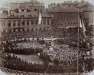 1885 reveal of the statue of Johan Ludvig Runeberg, his father