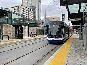 A Bombardier Flexity Freedom LRV at Churchill stop on the Valley Line