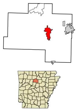 Location of Clinton in Van Buren County, Arkansas.