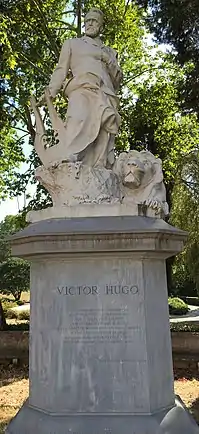 Statue of Victor Hugo in Rome, Italy.