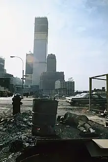 Image 13View of the World Trade Center under construction from Duane Street, Manhattan, 1970 (from History of New York City (1946–1977))