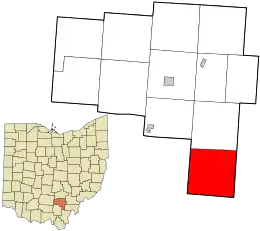 Location in Vinton County and the state of Ohio.