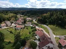 An aerial view of Châtel-de-Joux