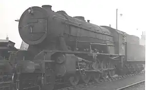 BR Scottish Region WD 2-10-0 90768 at Motherwell motive power depot in 1958