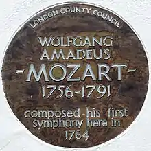 Plaque to Mozart