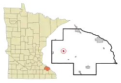 Location of Zumbro Falls, Minnesota