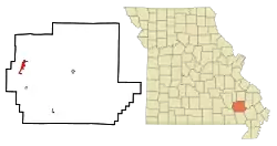 Location of Piedmont, Missouri
