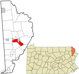 Location in Wayne County and the state of Pennsylvania.