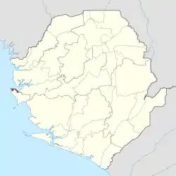 Location of Western Area Urban District in Sierra Leone