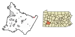 Location of New Florence in Westmoreland County, Pennsylvania.