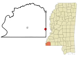 Location of Centreville, Mississippi