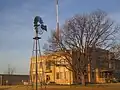 A windmill on the courthouse grounds in Sterling City