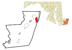 Location of West Ocean City, Maryland