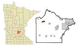 Location of the city of Annandalewithin Wright County, Minnesota