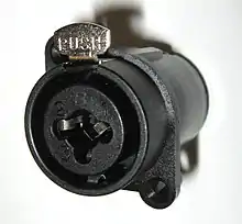 Three-pin XLR plus 6.35&nbsp;mm TRS phone hybrid jack.