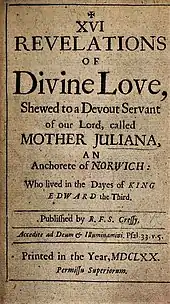XVI Revelations of Divine Love (title page, 1670 edition)