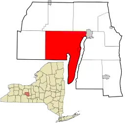 Location in Yates County and the state of New York.
