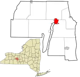 Location in Yates County and the state of New York.