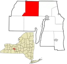 Location in Yates County and the state of New York.