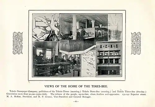 Advertisement for the Toledo Newspaper Company in the 1905 "Year book : photo flashes showing Toledo's phenomenal progress, thriving industries and wonderful resources"