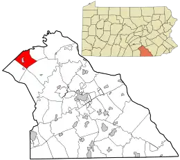Location in York County and the state of Pennsylvania.