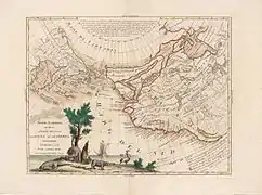 Another version of the above map of the North Pacific (1776)