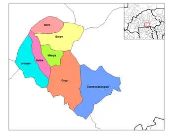 Gomboussougou Department location in the province