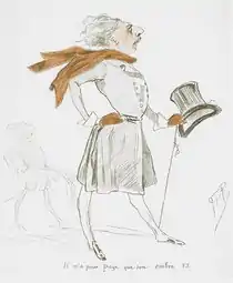 Caricature of Barbey d'Aurevilly (no date) hand-colored lithograph (27.31 x 22.86&nbsp;cm) Los Angeles County Museum of Art