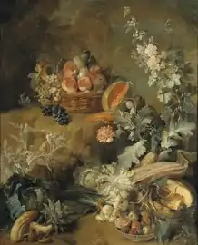 Still Life of Fruits and Vegetables "Earth" (1721), 145 x 113&nbsp;cm., Nationalmuseum