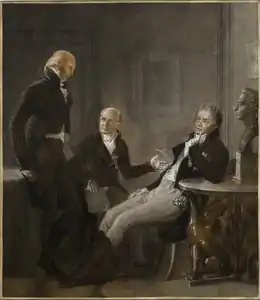 Johan Fredrik Aminoff&nbsp;[fi], Johan Albrecht Ehrenström and Gustaf Mauritz Armfelt, painting by René Théodore Berthon, 1803